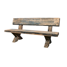 Betonová lavice Blansko s opěradlem 200 cm - imitace dřeva