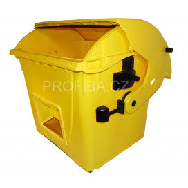 Plastový kontejner 1100 litrů - žlutý na zimní posyp